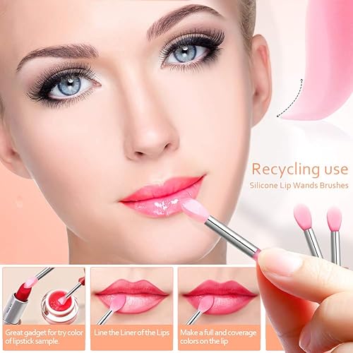 Miniatura 2 de Cepillo de labios de silicona, aplicador de pinceles de lápiz labial de cejas, cepillo cosmético, cepillos de silicona, varitas, ajuste bálsamo
