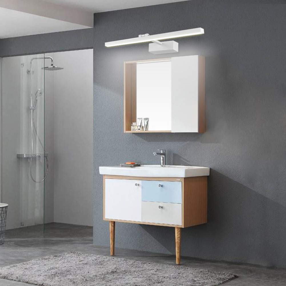 Klighten Lampa LED do lustra, obracana o 180 stopni, lampa łazienkowa, wysoka jasność, 18 W, 61 cm, 5000 K-5500 K, biała