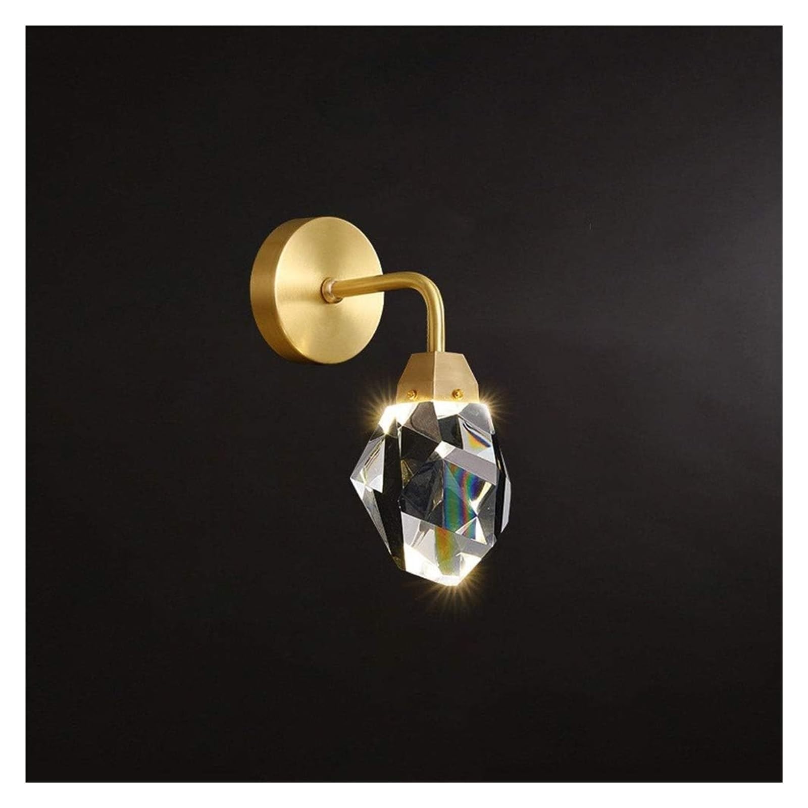 ZTCHSENZT LED Copper Wall Lamp Crystal Lampshade Modern Wall Sconce Light, Wall Lighting Fixture Brass Headboard Lamps Night Lights Chandelier