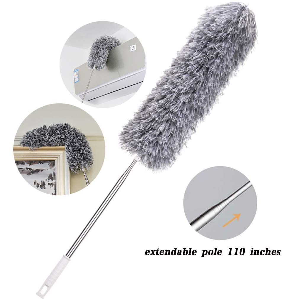 Buy Microfiber Duster with Extension Pole, Extra Long 110 inches, with