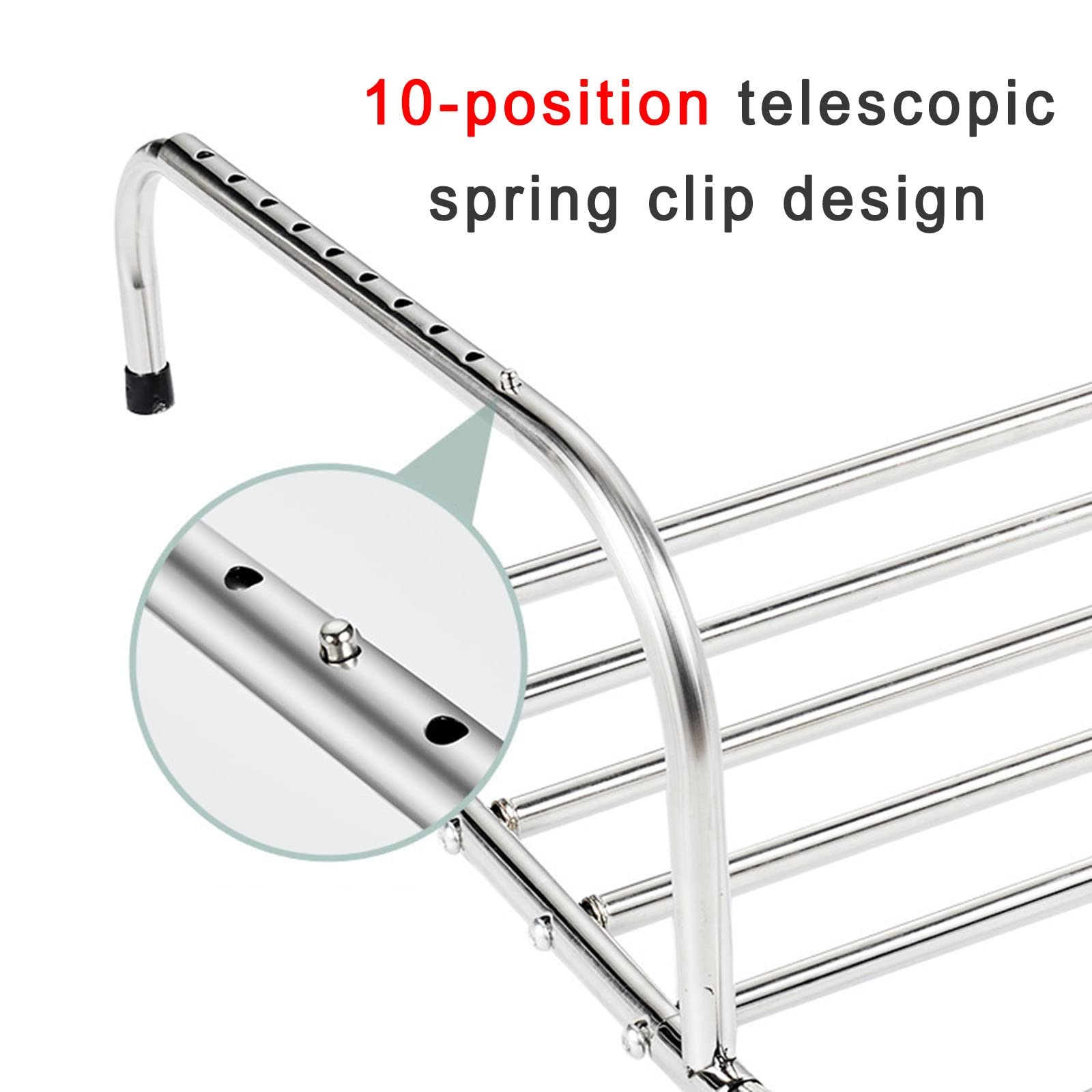 Radiator droogrek van roestvrij staal, opvouwbaar droogrek, ruimtebesparend, aan de muur gemonteerd wasrek voor balkonleuningen vensterbank, verstelbare hanger (80 cm/31,5 inch