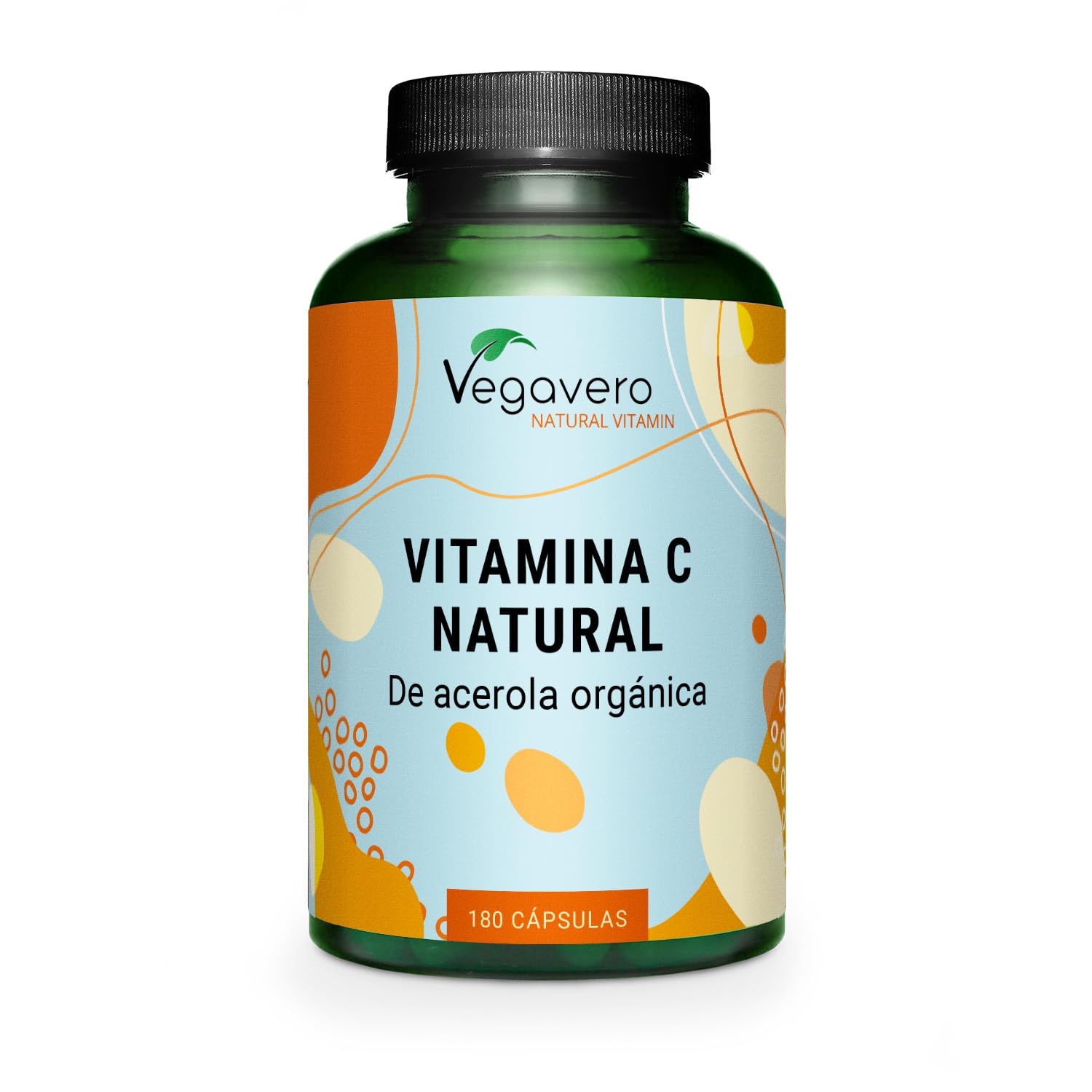 180 mg de vitamina C de acerola orgánica brasileña en bote de 180 cápsulas