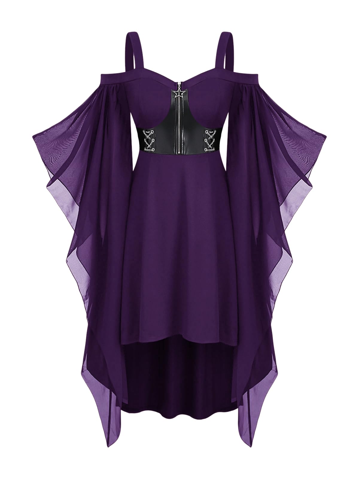 ROSE GAL Womens Plus Size Victorian Gothic Halloween Witch Renaissance Medieval Costume Cold Shoulder Dress