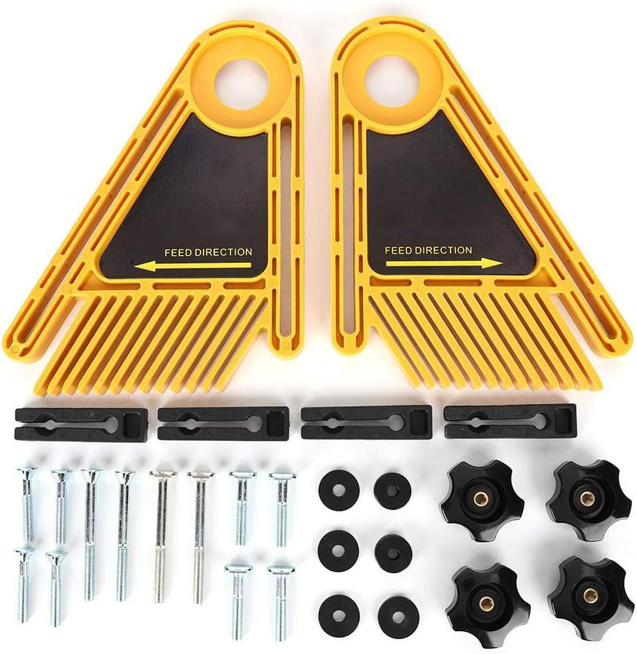 Double Feather Loc Board, Multi-Purpose Tables Saws Miter Gauge Slot Featherboards Woodworking Power Tool Accessories Yellow