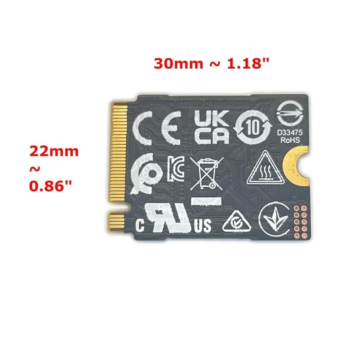 Samsung 512GB SSD M.2 2230 30mm PM991a NVMe PCIe Gen3 x4