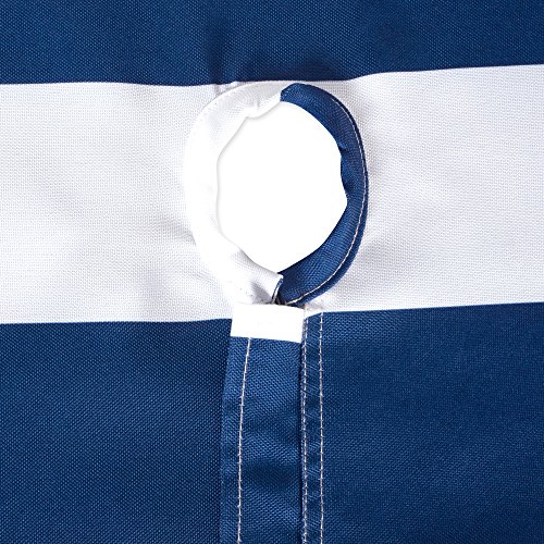 DII Blue Cabana Stripe Outdoor Tablecloth With Zipper, 52" Round w Nautical, Nautical Blue, 52 inch (Round) - Image 4