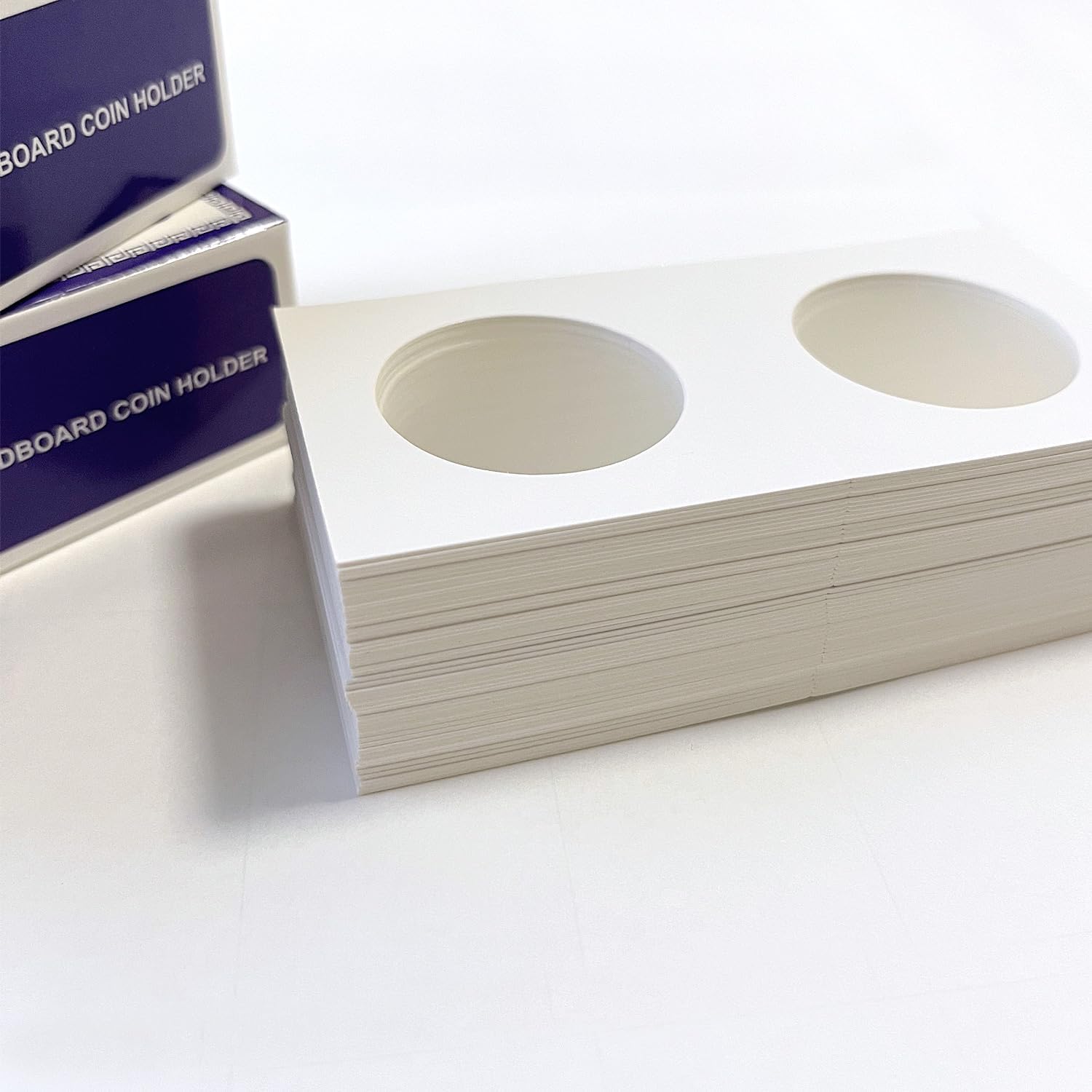 4 Pack 200pcs Cardboard Coin Holders Flip 2 x 2 Coin Flips for Coin Collection in 4 Sizes, Currency Holders for Coin Collection Supplies