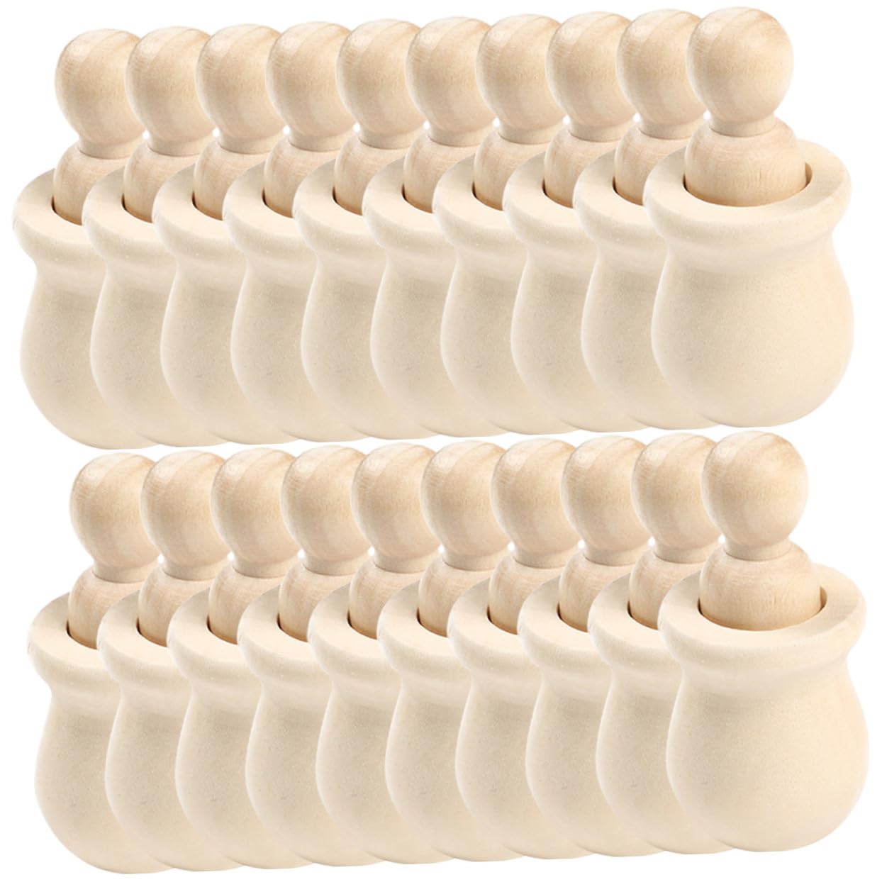 Anneome 20 piezas Muñecos de Madera sin Pintar para Manualidades DIY Figuras sin Terminar para Decorar y Fomentar Creatividad Infantil