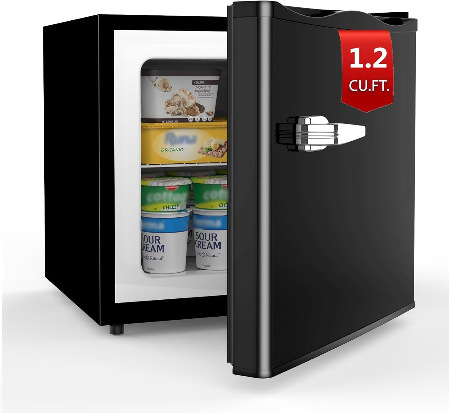 COWSAR 1.2 Cu.Ft Compact Freezer, Upright Freezers with Handle, Removable Shelves, Adjustable Thermostat, Low Noise Stand up Congelador for Dorm, Office, Commercial,Black | Fridge.com