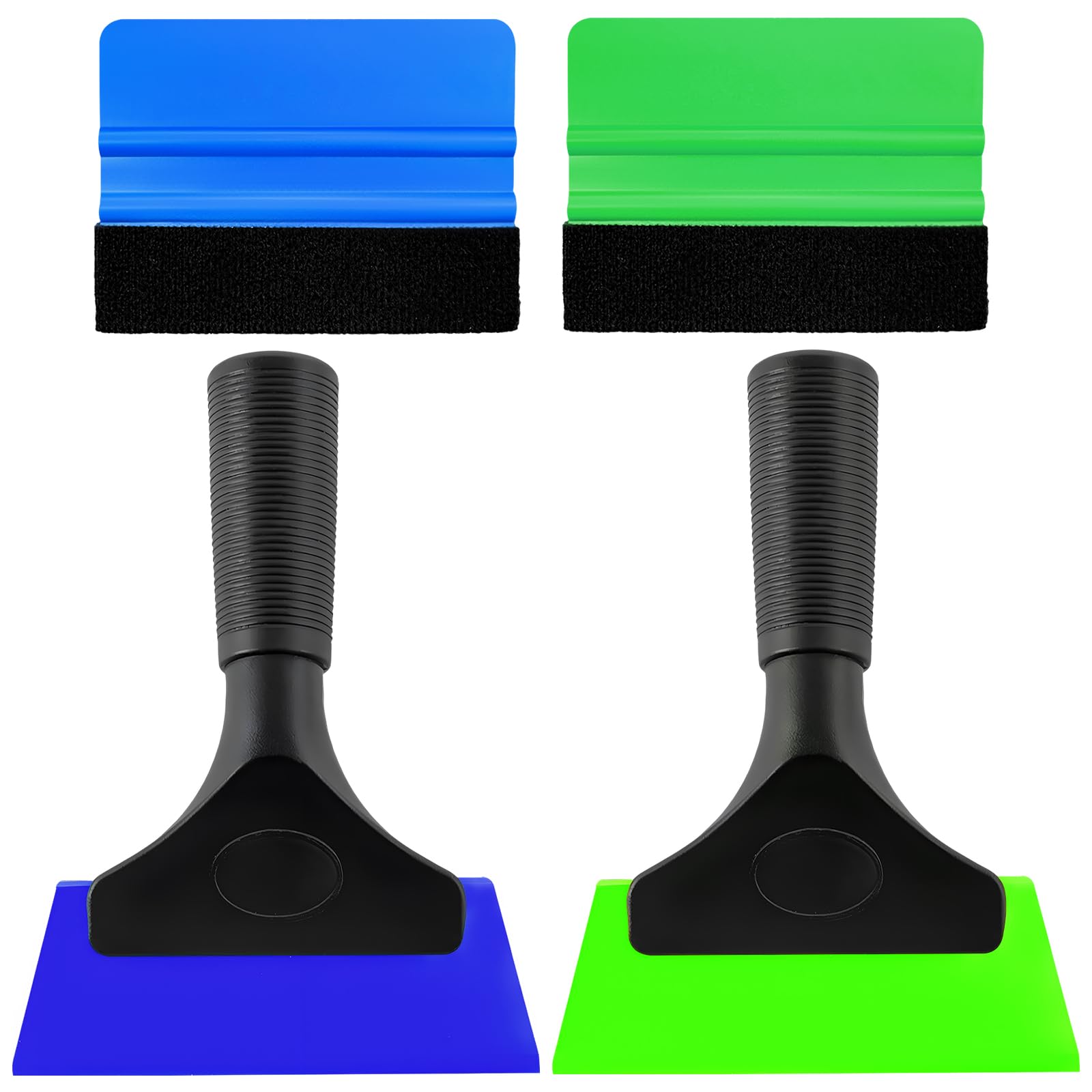 Yourkar 4 PCS Window Tint Kit Tools, Professional Vinyl Wrap Kit with Plastic Squeegee &amp; Felt Squeegee, Universal Privacy Film Installation Tint Tools for Vehicle Glass Home (Blue+Green)