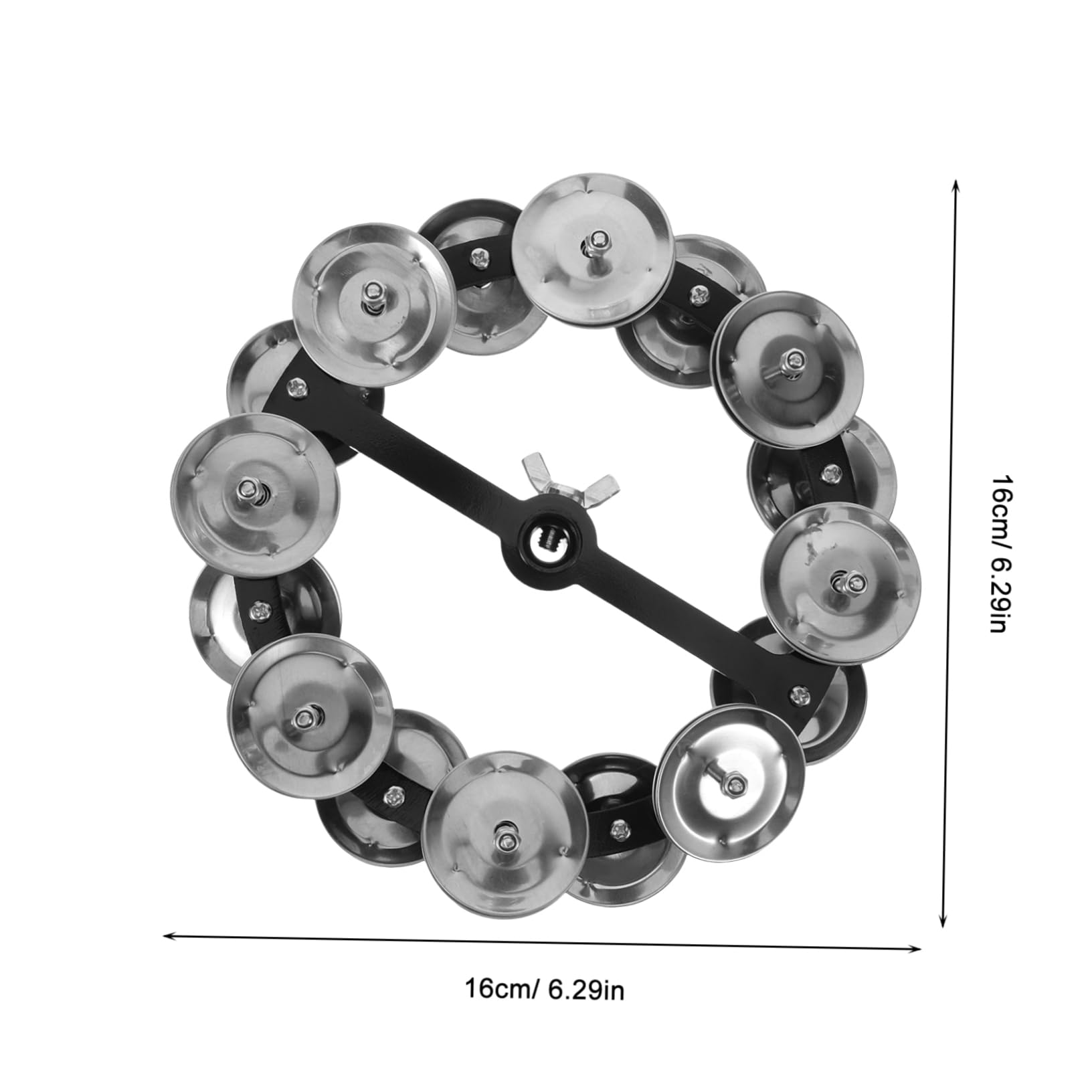 BESTonZON Drum Set Tambourine Cymbal Jingle Accessory Hi-hat Bell Ring Smooth Edges