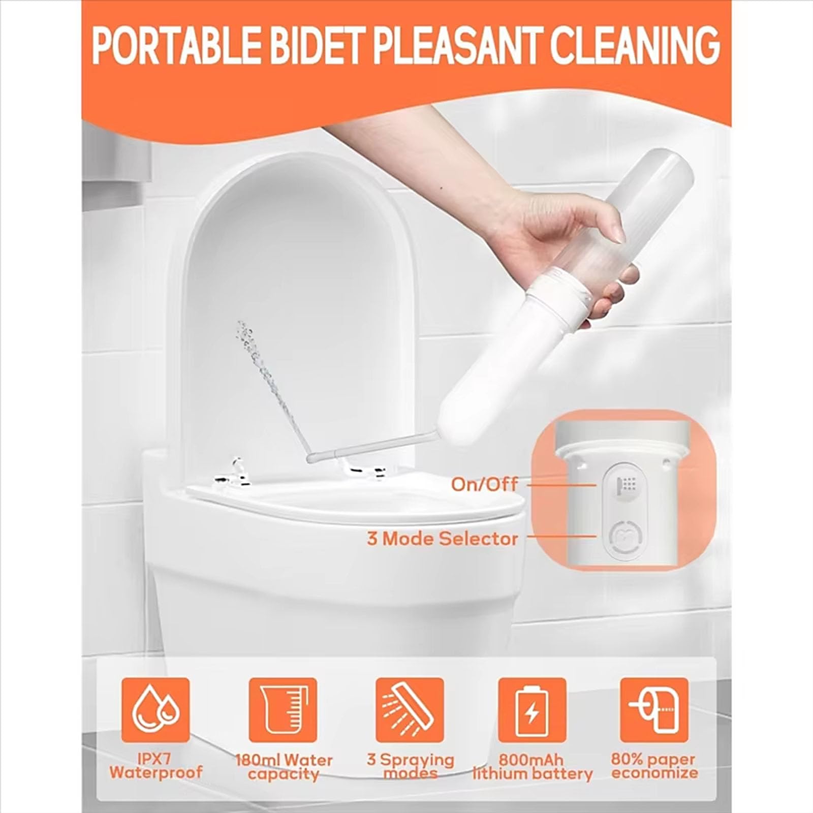 Dispositivo di lavaggio del bidet elettrico portatile intelligente Facile da usare Soluzione di cura intimaDispositivo femminile elettrico per le donne bidet