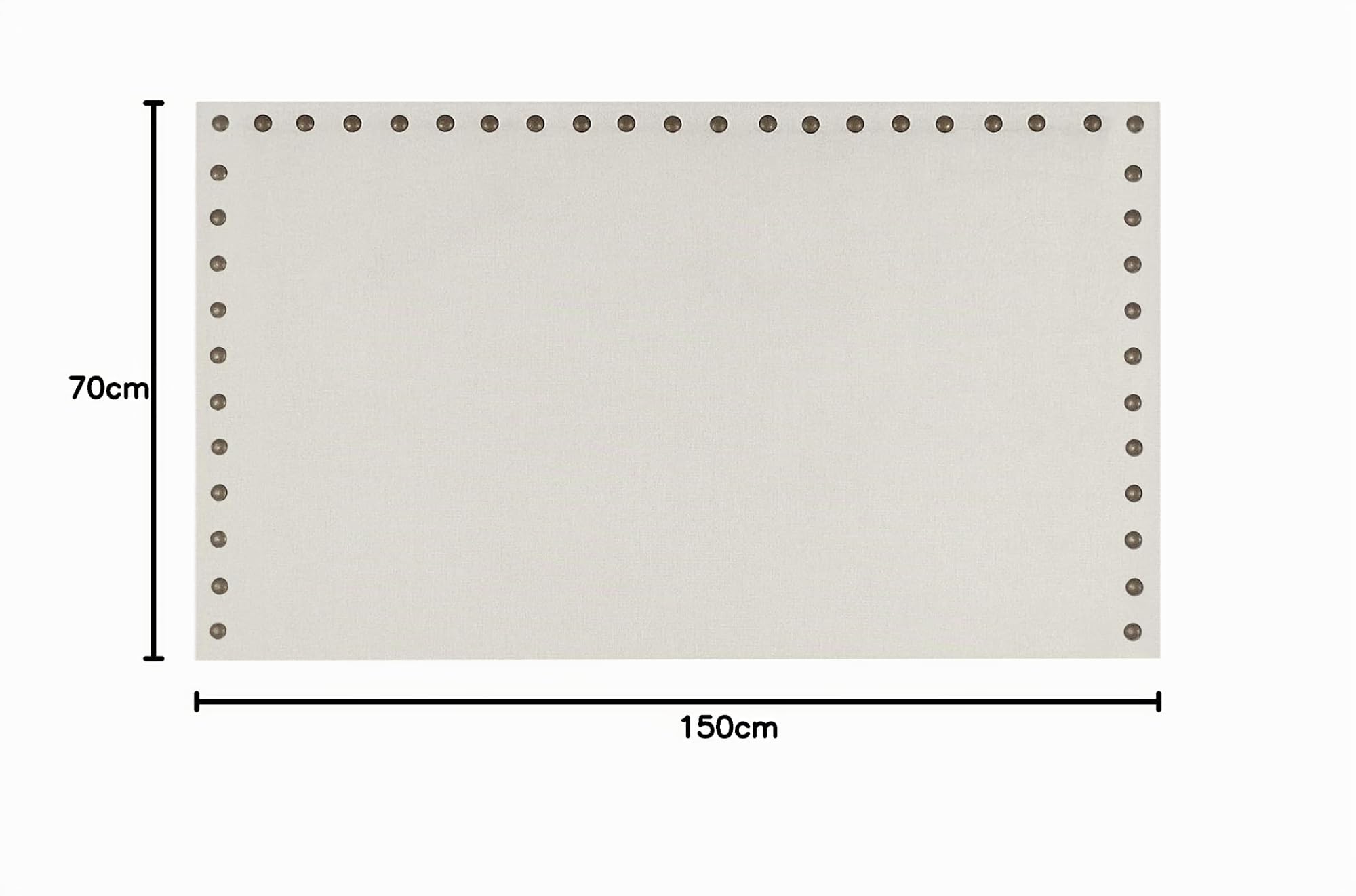 DecorQUALITY cabecero tapizado Tejido acualine Antimanchas con Tachuelas tachas (Beige, 150 * 70)