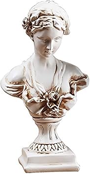 Goddess Bust Statue Classical Tabletop Decoration Gift, Greek & Roman Mythology Indoor Decor for Home & Office, Replica Resin Minerva Sculpture Art, 8.7" H, Old Style