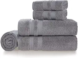 Jogo de Toalhas de Banho Gigante 100% Algodão Macia Alta Absorção Karsten Unika, Banhão 500g/m² - 5 Peças (Cinza Chumbo)