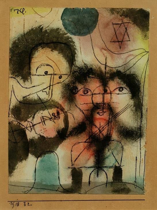 Toile Paul Klee Daemonen pour habiller un grand mur vide de salon