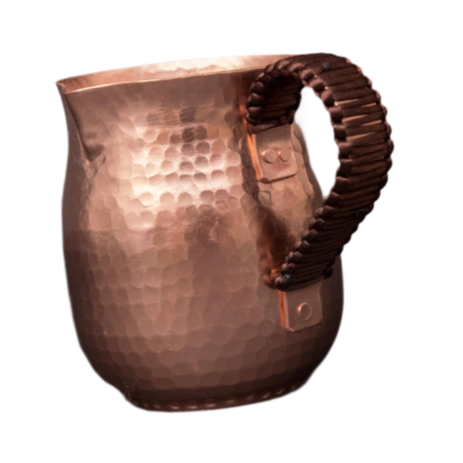 Tazza da tè classica in rame, martellata, splendida lavorazione artigianale, per appassionati e amanti del caffè, brocca per schiumare il latte, 800 ml