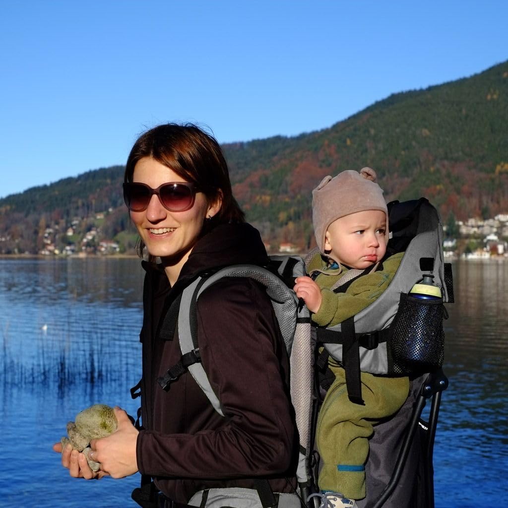 Lil' Boss Sac à Dos Porte-Bébé Randonnée Ergonomique, FASports Porte-Enfant 20–25 kg avec Capote Pluie et Soleil, 50 x 38 x 90 cm