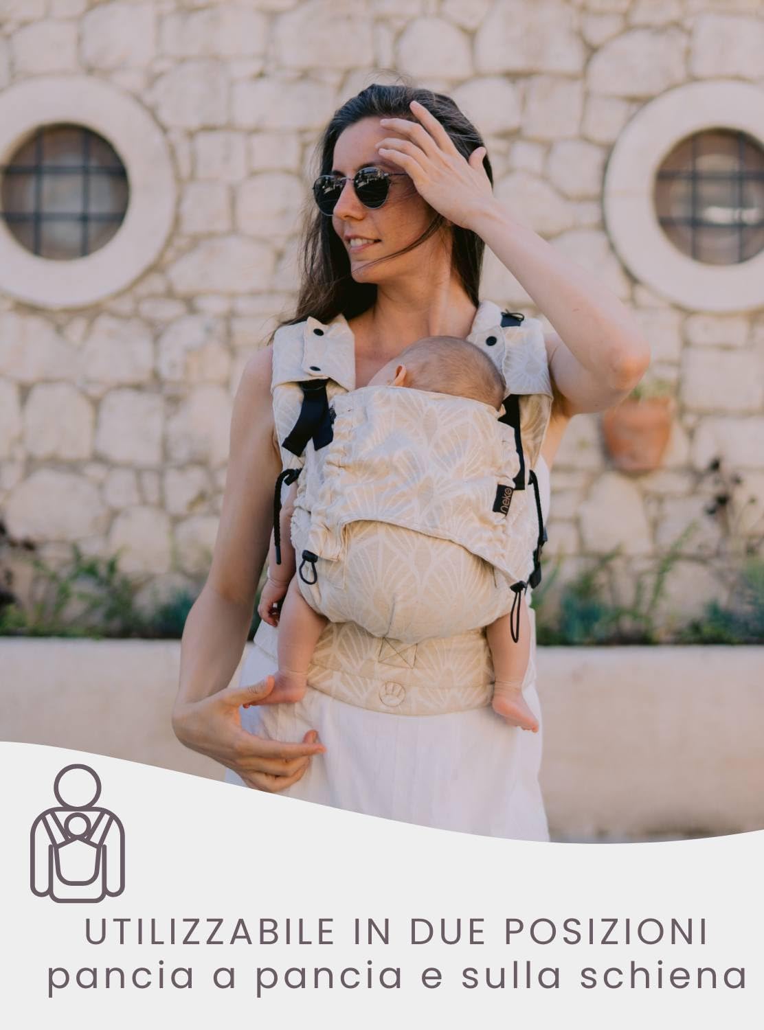 NEKO SWITCH Toddler - Marsupio Portabebè Regolabile Ergonomico Preschooler Zaino Porta Bimbo e Bebè (Kidonya Perla)