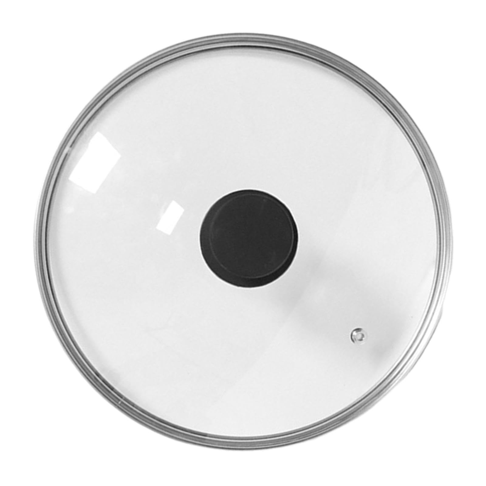 Tapa de Cristal 34 cm, Universal para Ollas y Sartenes, Tapa con Mango Termoplástico y Salida de Vapor, Tapa de Cristal Resistente al Calor, Apta para Lavavajillas