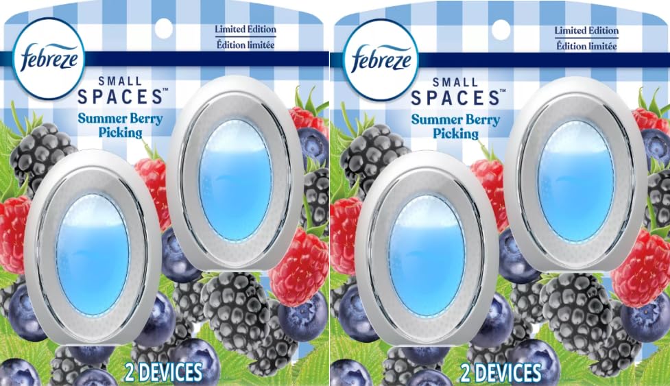 Generic Febreze Small Spaces, Plug in Air Freshener Alternative for Home, Heavy Duty, Odor Eliminator for Strong Odor 4 Count (Pack of 1) (Summer