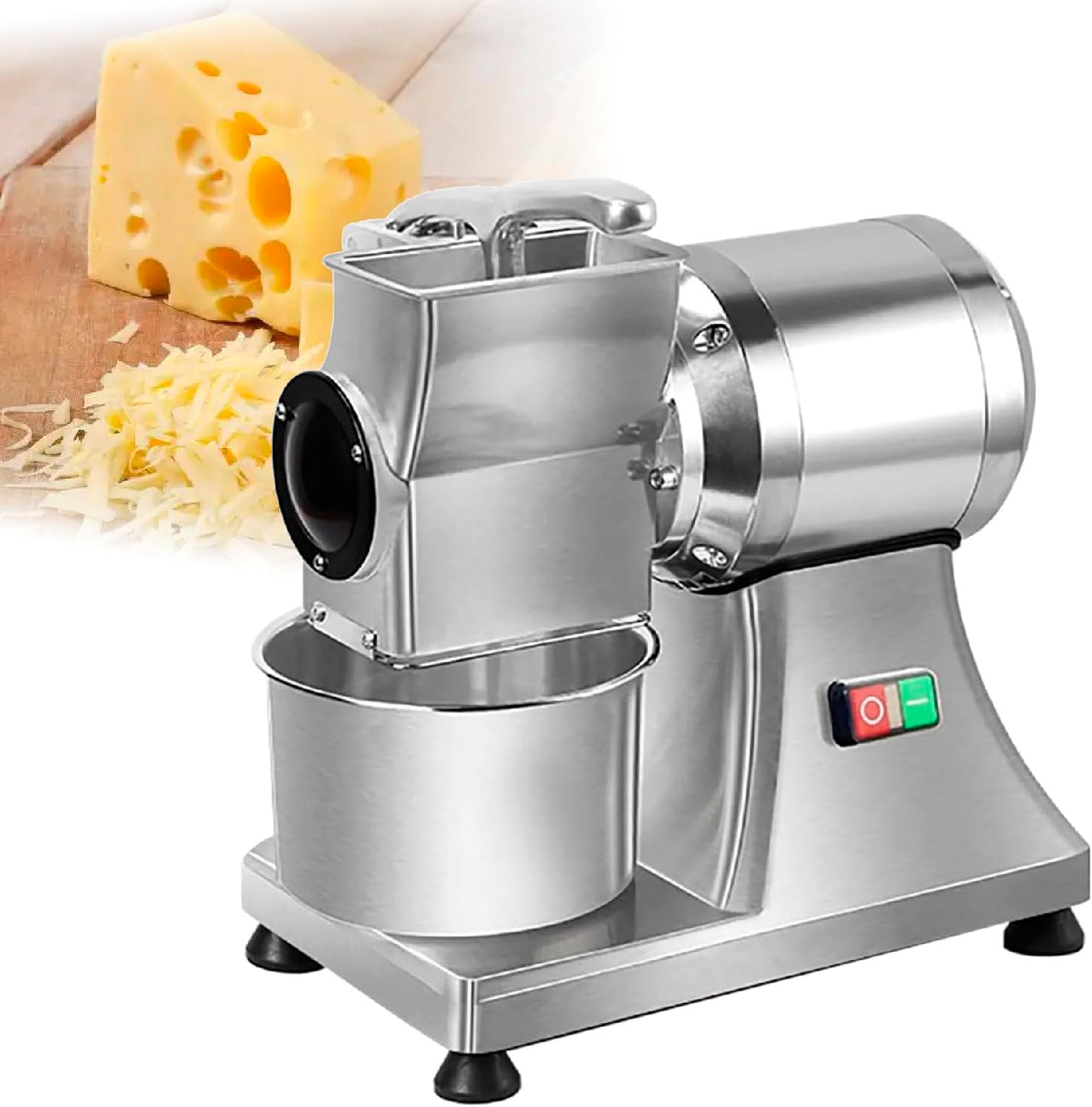 Commercial Electric Cheese Grating Machine, Grater Grinder for Cheese Butter Bread Bran, Ideal for Kitchens Catering