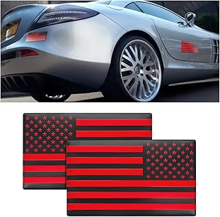 BESULEN American Flag Car Stickers, 2 Pack 5 x 3 Inch USA Flag Decals, Patriotic Stars Stripe Bumper Emblem Sticker, Suppo...