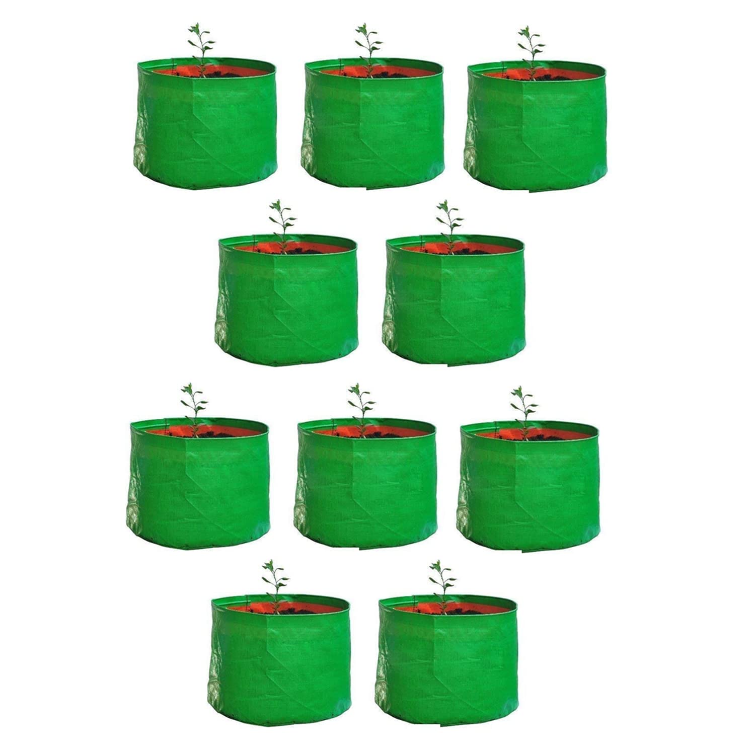 Go Hooked Terrace Gardening Leafy Vegetable Green with Orange UV Treated Grow Bags | 18" X 18" | Pack of 10 | Roof Top Balcony Gardening | High Density Polyethylene (B09RVHP6Z3) Amazon Price History, Amazon Price Tracker
