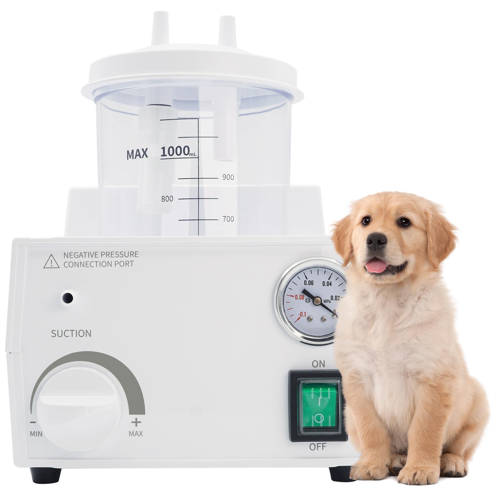 Jeogejin Portable Veterinary Suction Machine for Home Use with 1000ml Capacity, 110V Electric Suction Machine
