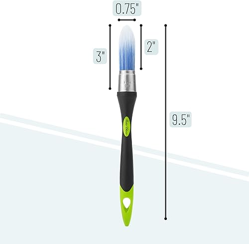Miniatura 167 de Bates - Brocha de pintura para recortar, 0.75 pulgadas, mango ergonómico antideslizante, cerdas sintéticas, pinceles de corte para pintar, negro