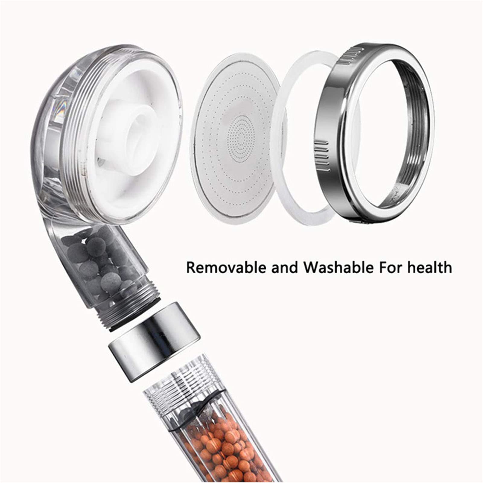 Soffioni doccia ad alta pressione, soffione doccia filtrato con palmare, soffione doccia portatile a risparmio idrico con tubo flessibile, staffa, doccetta staccabile