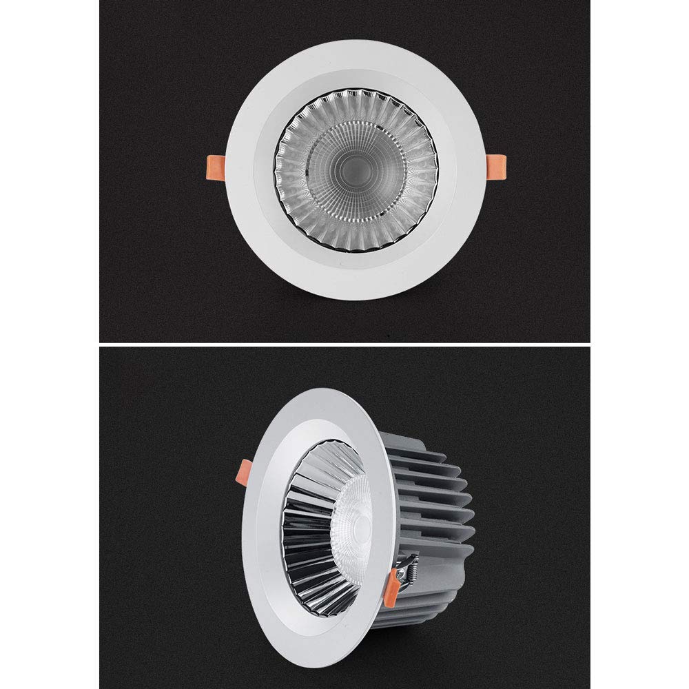 Luces LED empotradas de Techo, focos Integrados neutros, Luces empotradas Modernas, ultrafinas, Redondas, de Aluminio Fundido a presión, con Rejilla Blanca, para Sala de Estar, Dormitorio, Cocina