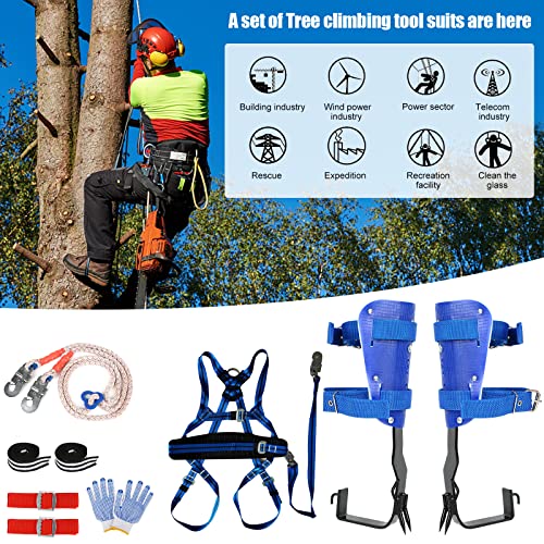 Wmlbk Tree Climbing Spike Set, Adjustable Tree Climbing Gear Alloy Steel Pole Climbing Double Spurs Non-Slip Strap Pedal For Climbing, Logging, Hunting, Observation & Outdoor Reaction #TOP5