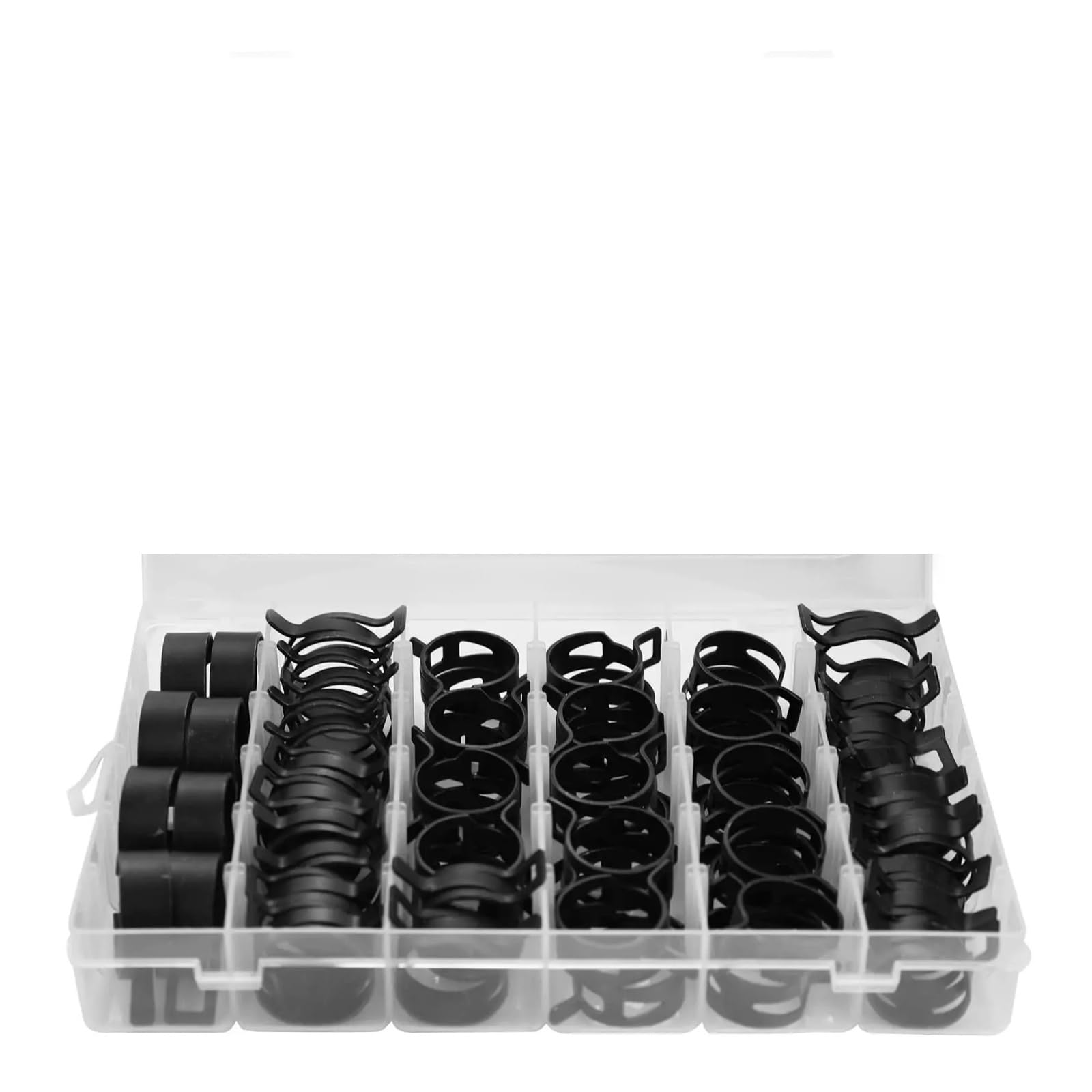 60 unids/Set Kit de Abrazadera de Manguera de Resorte Negro 28-33mm Tubo de Clip de Agua de Combustible de vacío for Sujetador de Metal de Banda
