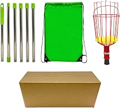 JISADER Fruits Picker Head Basket Outils de cueillette de fruits Fruits Catcher Fruit Picker Harvester pour l'agriculture, 2,4 mètres