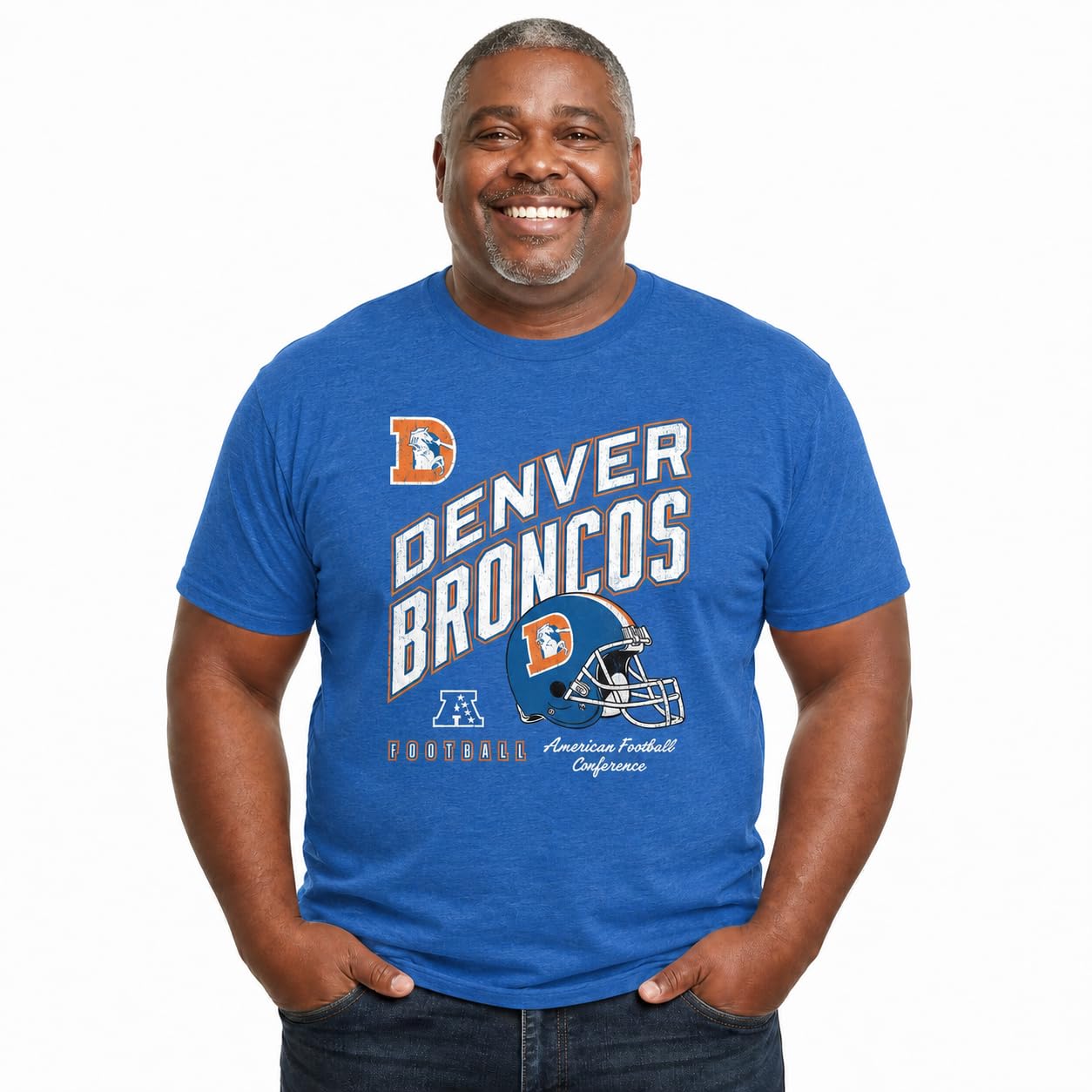 NFL Distressed Helmet T-Shirt, Unisex Cotton Tee, Tag-Less