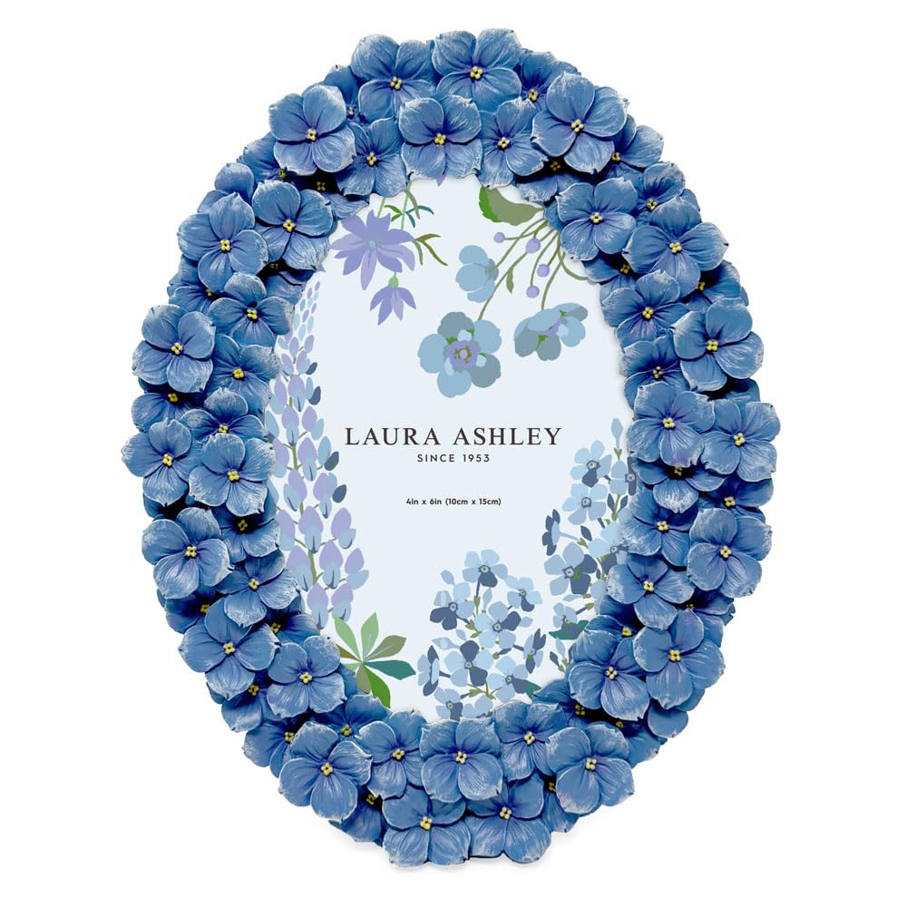 Amazon.com - Laura Ashley 4x6 Blue Hydrangea Flower Textured Hand