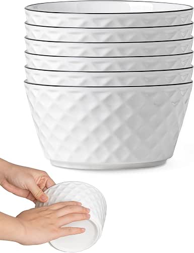 Yeacccng Ceramic Soup Bowls Set of 6, 30 Oz White