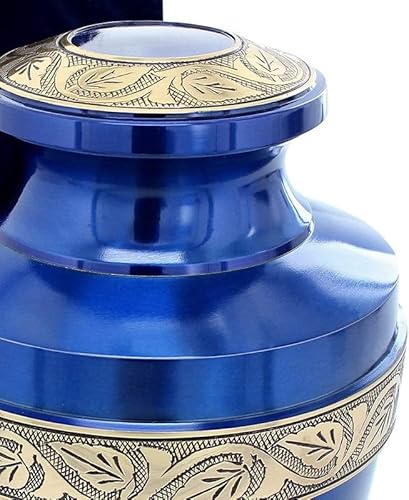 Trupoint Memorials Cremation Urns For Human Ashes - Decorative Urns, Urns For Human Ashes Female & Male, Urns For Ashes Adult Female, Funeral Urns - Blue, Large #TOP4