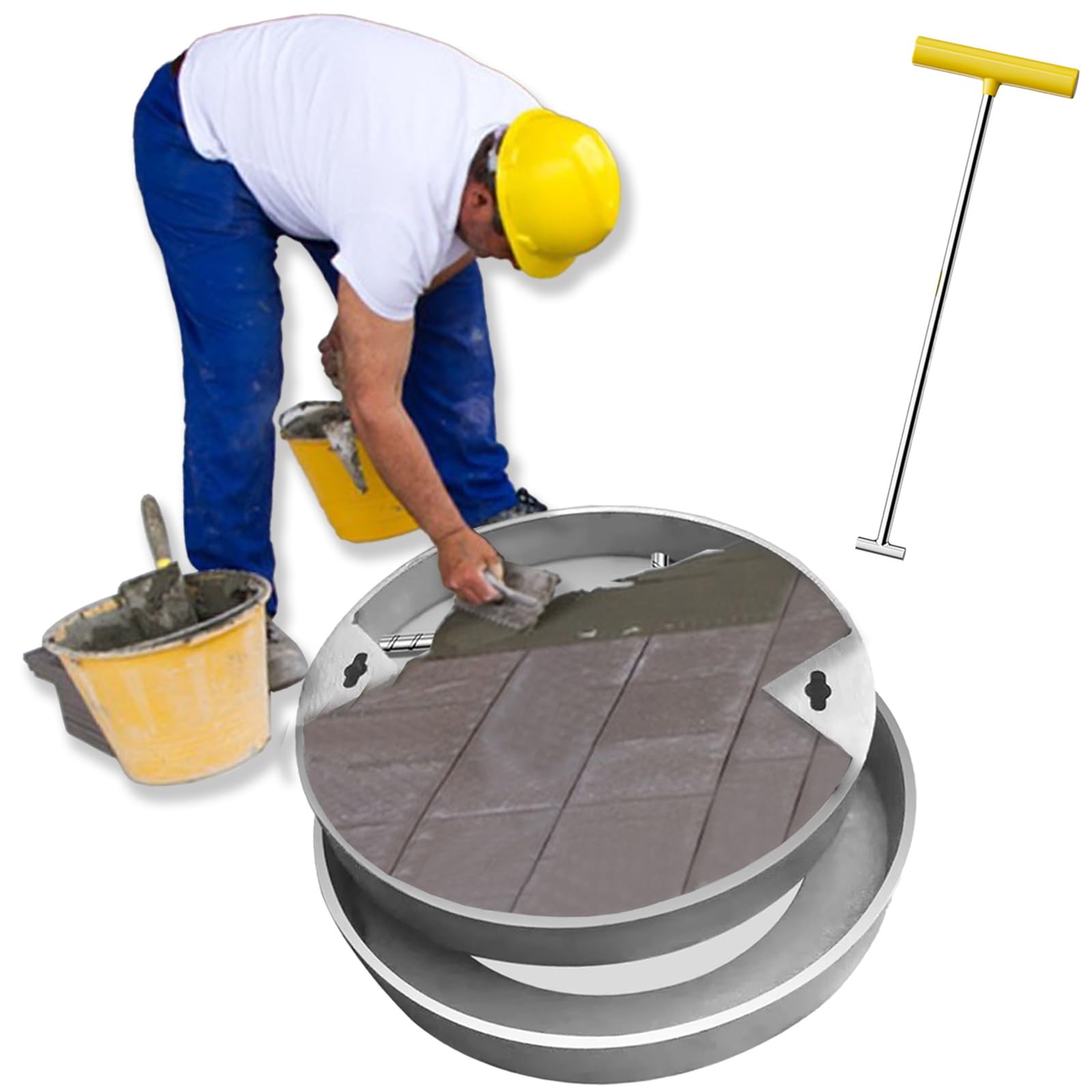 WXPGFEQ Invisible Decorative Septic Manhole CoverHidden Access Lid for Sewage Drainage Perfect for Driveways & Pavements & Aesthetic Solution