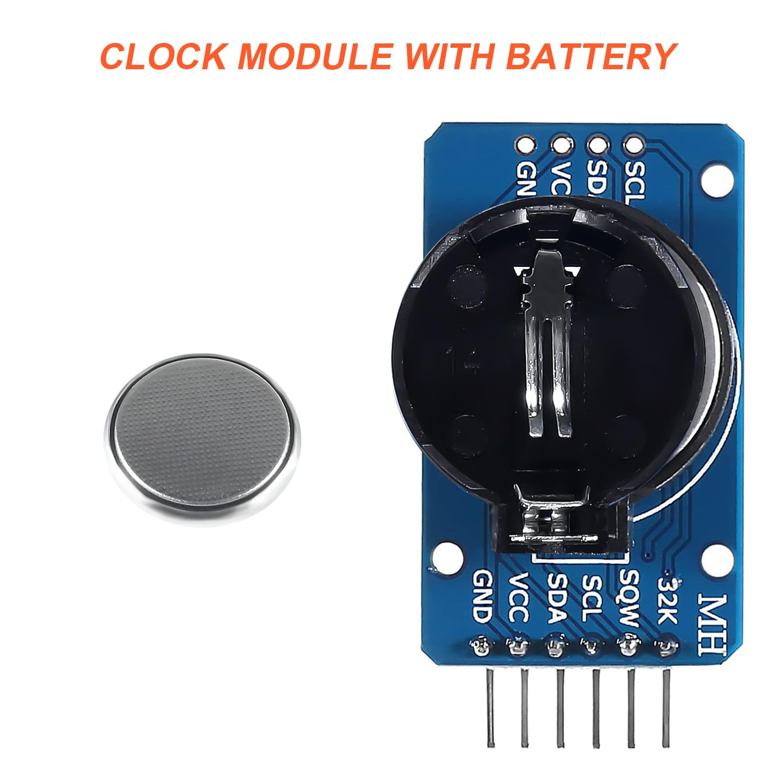 RTC IIC Modulo Precision Clock,QIQIAZI Tempo Reale Modulo Orologio RTC Sensore con Batteria compatibile con Arduino