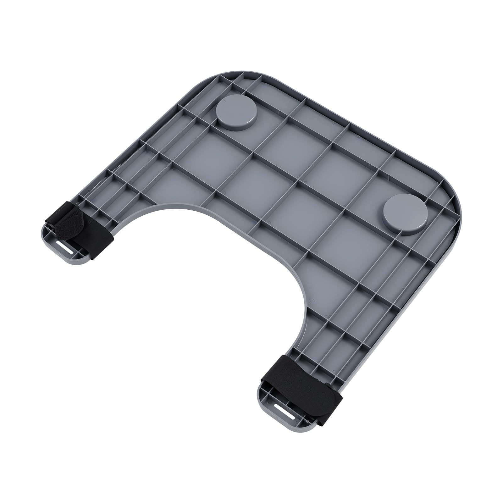 Bandeja para silla de ruedas de ABS con 2 soportes para bebidas, bandeja portátil para discapacitados para leer, descansar, comer, 52 x 58 cm, adecuada para sillas de ruedas de 16-20 pulgadas