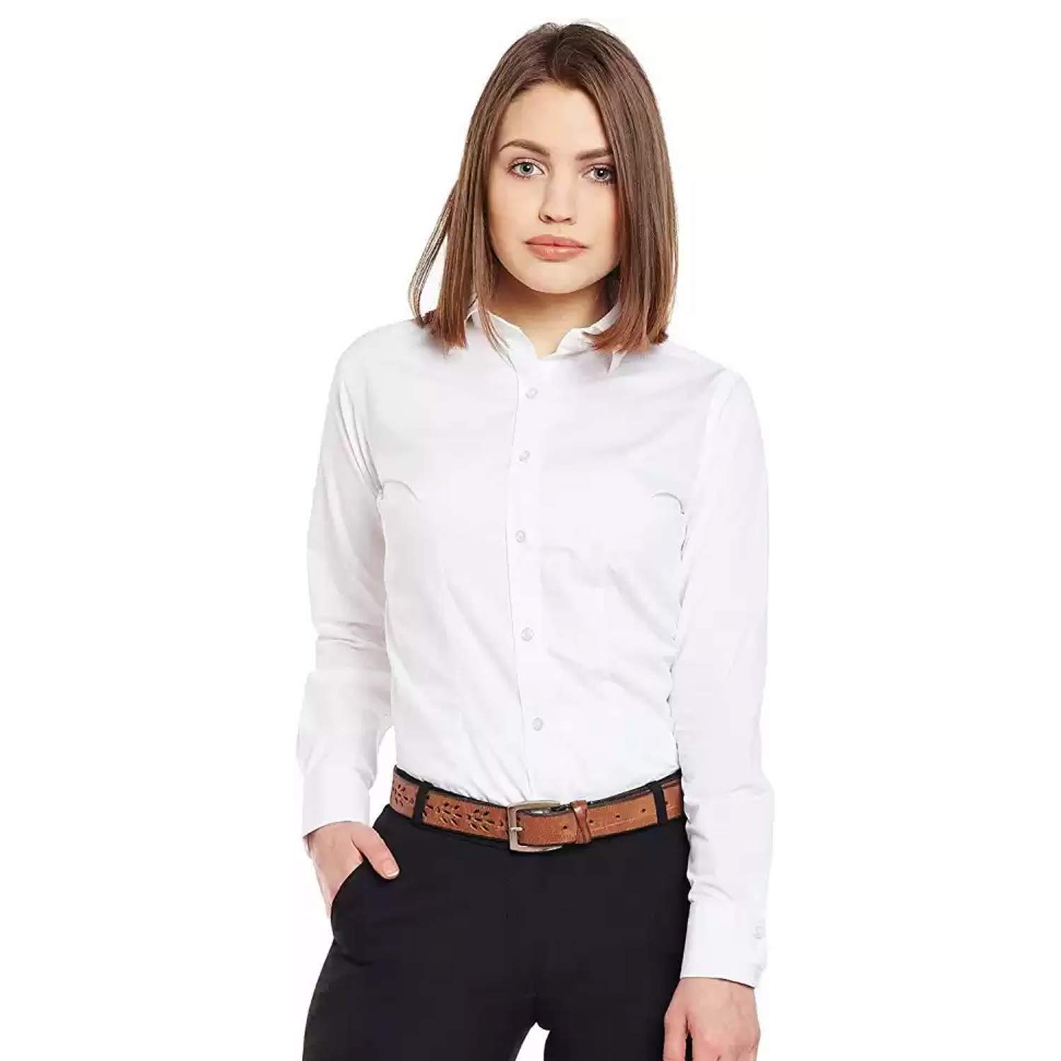 krisha collection Full Sleeves Formal White Shirt for Women-picture-0