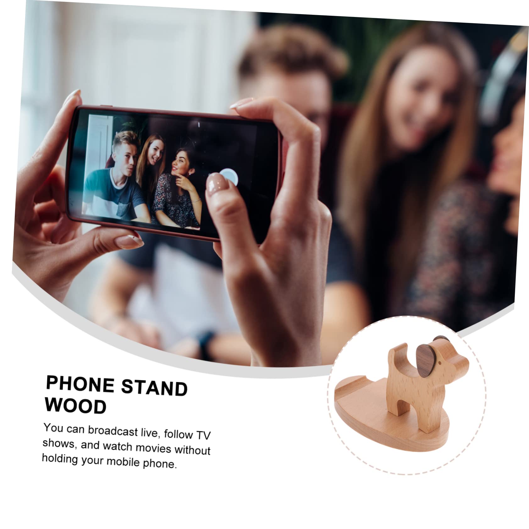 Abaodam 3piezas Soporte De Teléfono De Escritorio Creativo Forma De Perrito Soporte Móvil para Oficina y Decoración De Escritorio para Ver Películas y Videollamadas