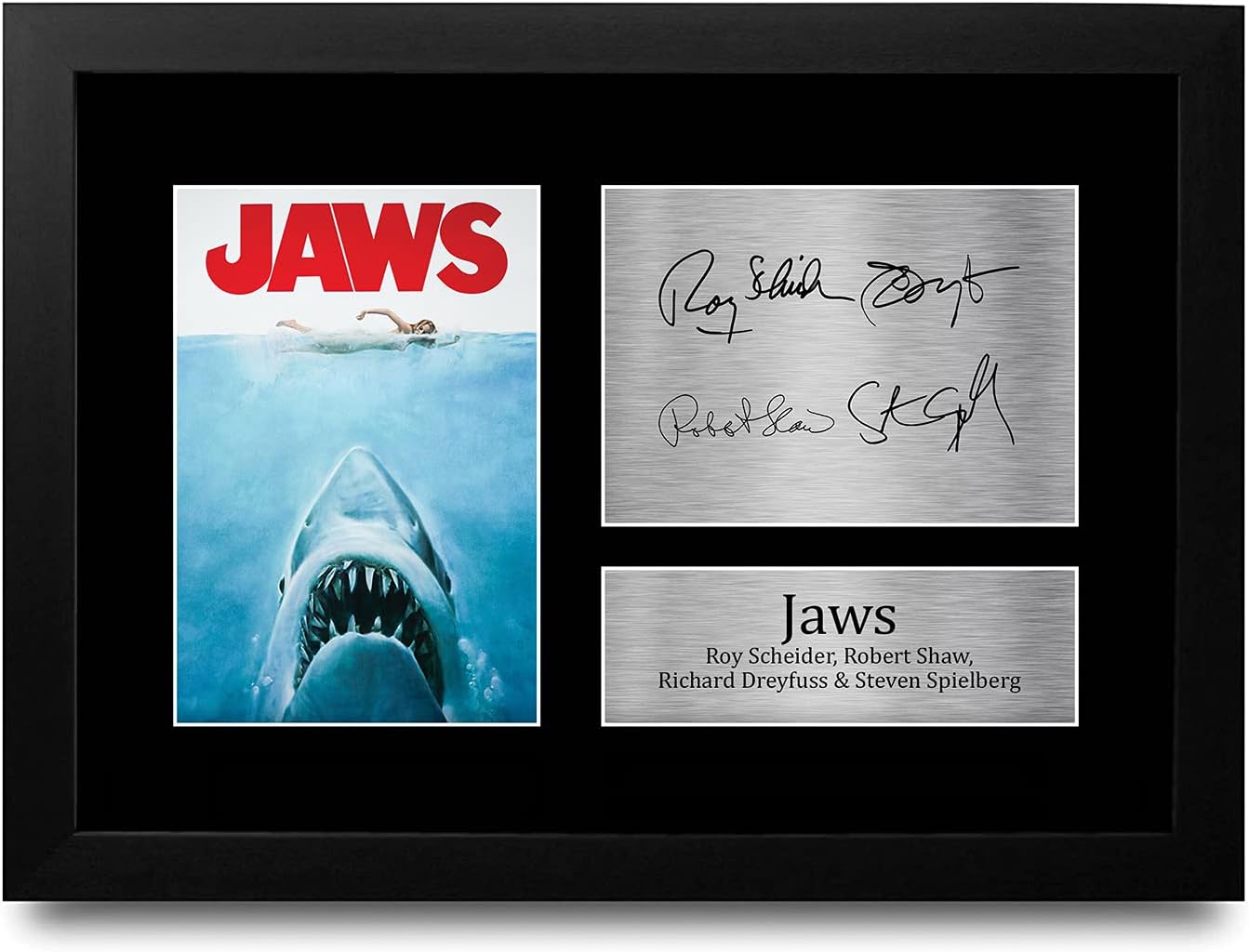 HWC Trading Jaws Gift Signed FRAMED A4 Printed Autograph The Cast Gifts Photo Display