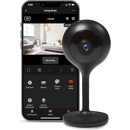 Geeni Look 1080p Indoor Security Camera – 1-Pack Full HD WiFi Indoor Camera with 2-Way Audio, Motion Detection, & Night Vision – Support for Alexa & Google Assistant