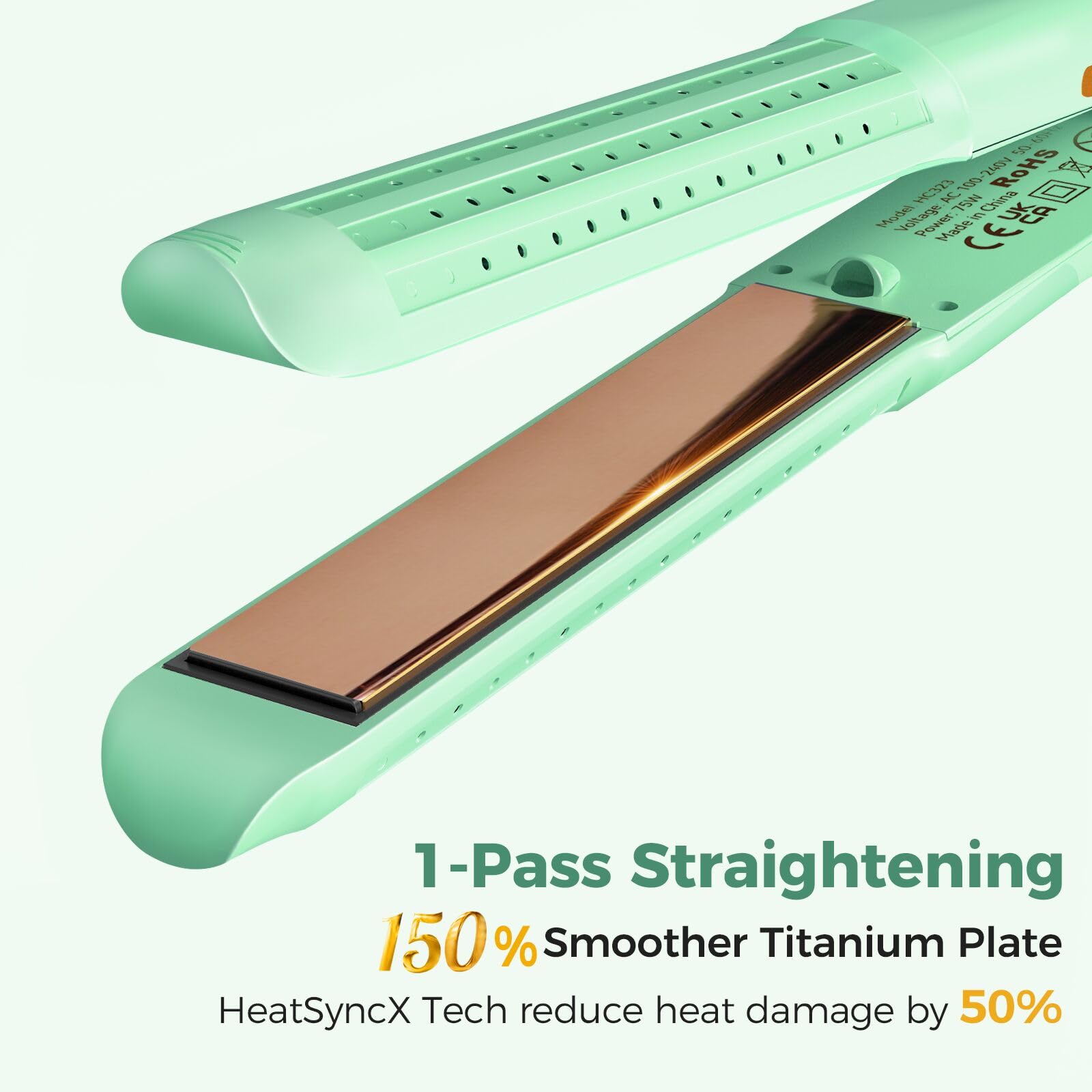 SUNMAY Bliz 360°Airflow Piastra per Capelli con Ioni Negativi, Piastra e Arricciacapelli 2 in 1 con Aria Fredda Ventilata per Bloccare lo Stile, Piastre in Lega di Titanio, Doppia Tensione
