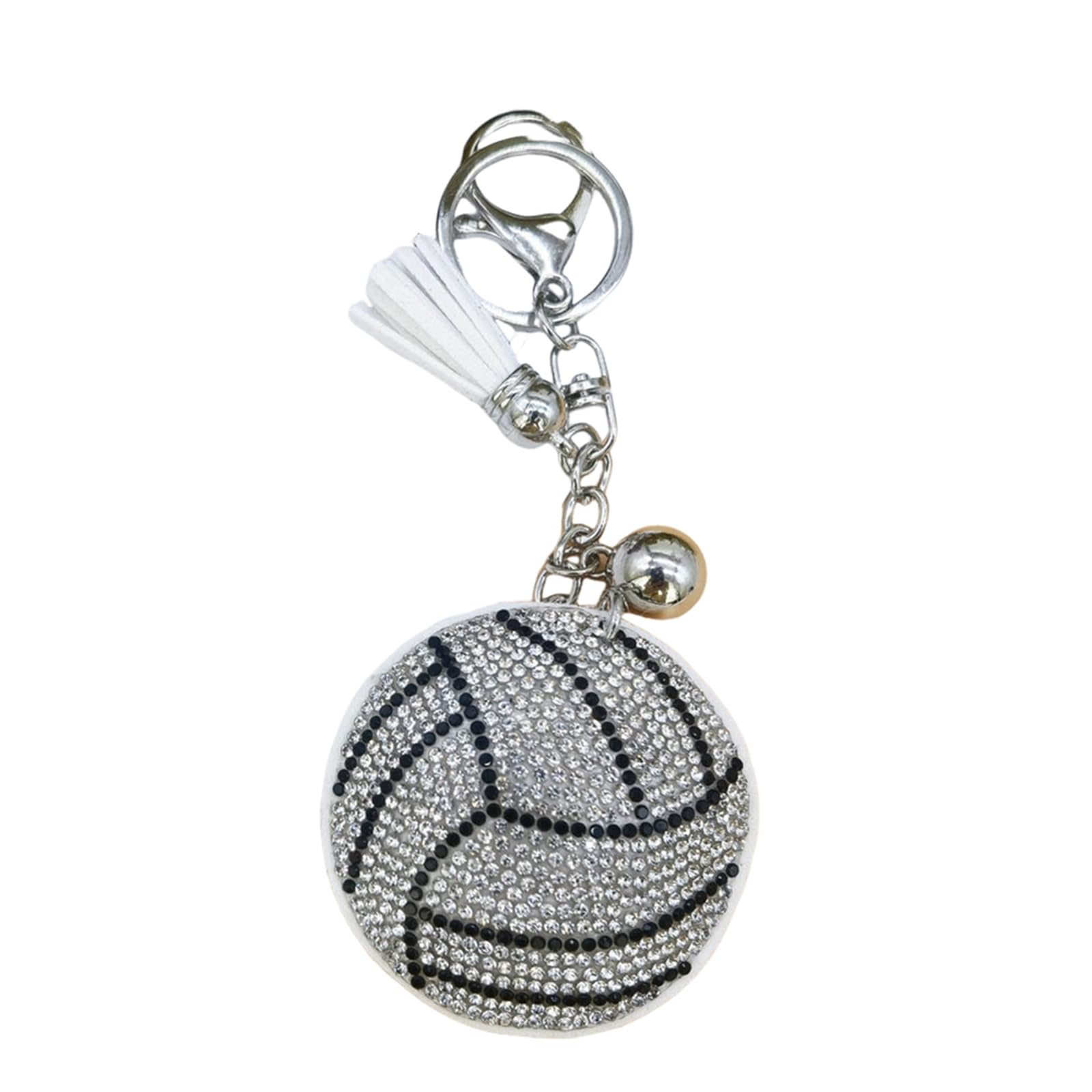 COLORFUL BLING Glitter Football Keyring Creative Baseball Softball Key Ring Rhinestone Baseball Key Chians for Sports Fans
