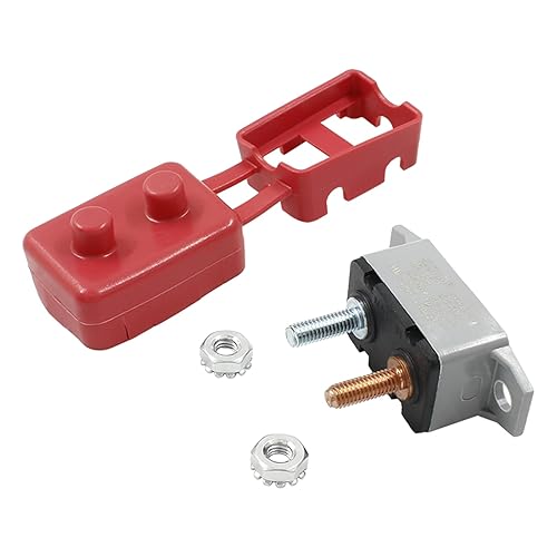 Miniatura 3 de Disyuntor de reinicio automático de 15 A 12 V con tapa y perno, interruptor de parada corta para automóvil, barco, RV