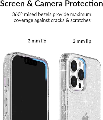 Miniatura 55 de VELVET CAVIAR Funda para iPhone 14 Pro, probada en caídas de 10 pies, purpurina transparente Bratz Bratz Pack Glitter,Blonde Tortoise,Sueños de